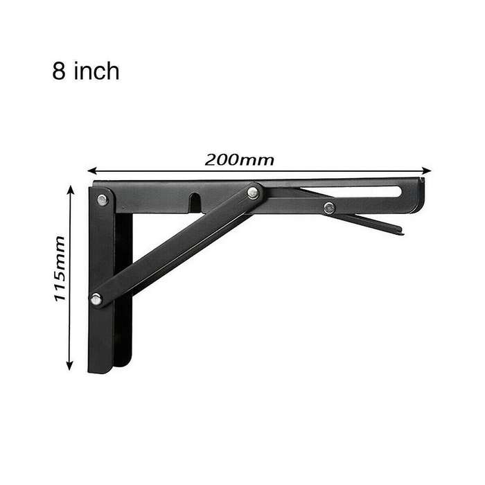 2pcs Campervan Folding Bracket Table Shelf Motorhome Caravan Black Finish Stainless Steel Mini Foldi