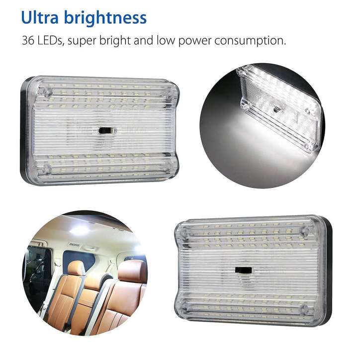 2Pcs Car 12V 36 LED Car Vehicle Interior Dome Roof Ceiling Reading Trunk Light Lamp GT-699