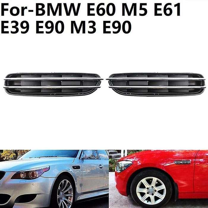 2Pcs Car Air Flow Side Vents Mesh Grill for E60 M5 E61 E39 E90 M3 E90
