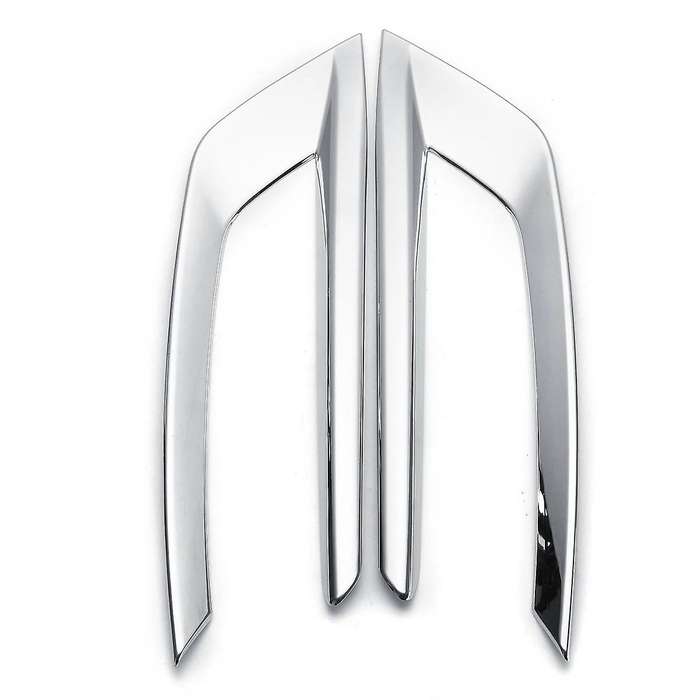 2Pcs Car Body Styling Front Head Fog Light Lamp Detector Frame Stick ABS Chrome Cover Trim Part for
