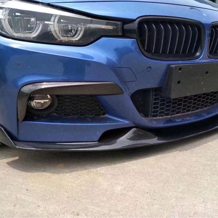 2Pcs Car Carbon Fiber Style Front Bumper Distributor Side Splitters for - F30 F31 2012 - 2018