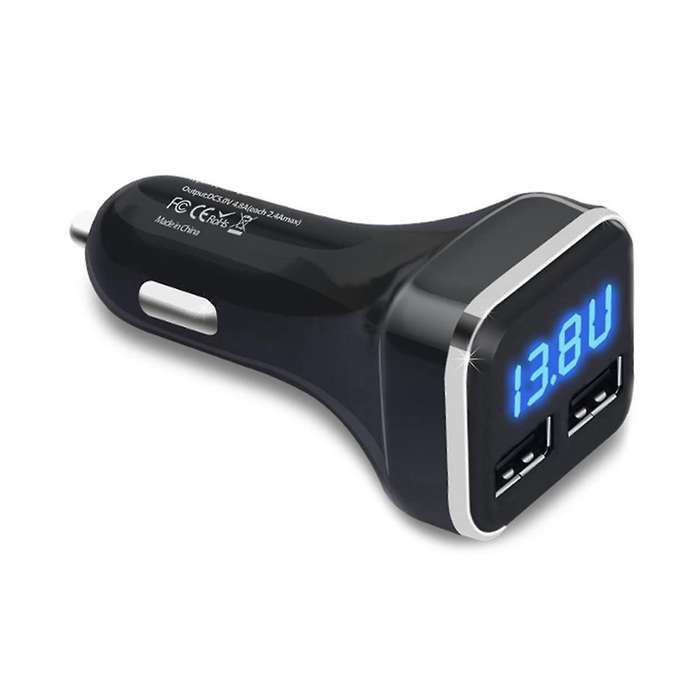 2PCS Car Charger Volt Meter Car Battery Monitor with LED Voltage & Amps Display, for 11 / Xs, Galaxy