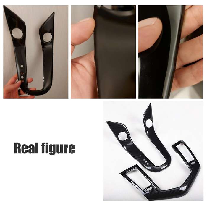 2PCS Car Central Console Decoration Cover Gear Shift Panel Frame Decoration Trim Sticker for 2009-20