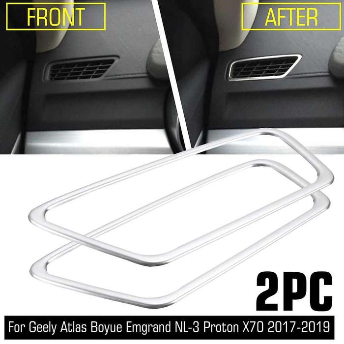 2Pcs Car Dashboard Air Outlet Vent Cover Trim Frame Sticker for Atlas Boyue NL-3 X70 2017-2019