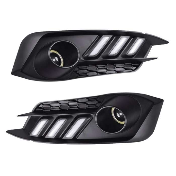 2PCS Car Daytime Running Light LED DRL Fog Lamp Brake Light with Angel Eyes for 10Th 2016-2018 DRL 3