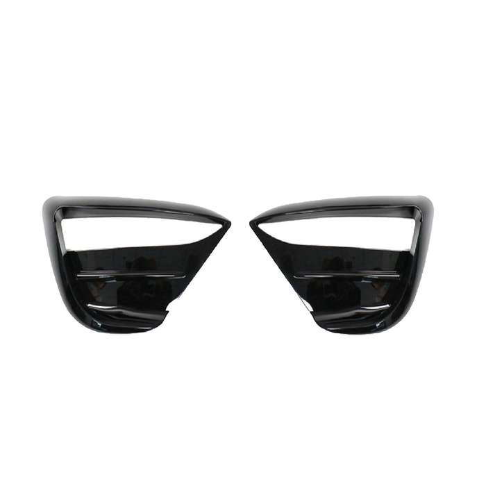 2Pcs Car Front Blade Trim Light Eyebrow Wind Knife Bumper Cover Sticker Fit for Model Y Bright Black