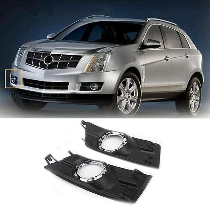 2Pcs Car Front Bumper Side Fog Light Grille Lamp Cover Replacement for SRX 2010-2016