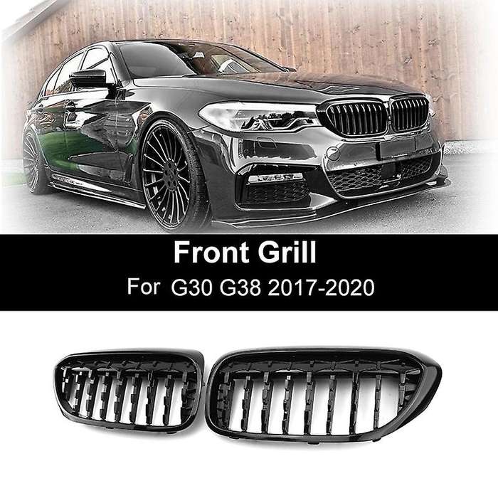 2Pcs Car Front Hood Kidney Grille Grill Mesh Gypsophila Black Racing Grills for G30 G38 525I 528I 53