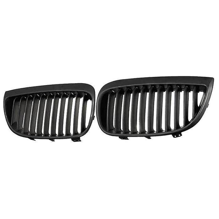 2Pcs Car Front Hood Kidney Grille Grill Mesh Matte Black Racing Grills for 1 Series E81 E87 2004-200