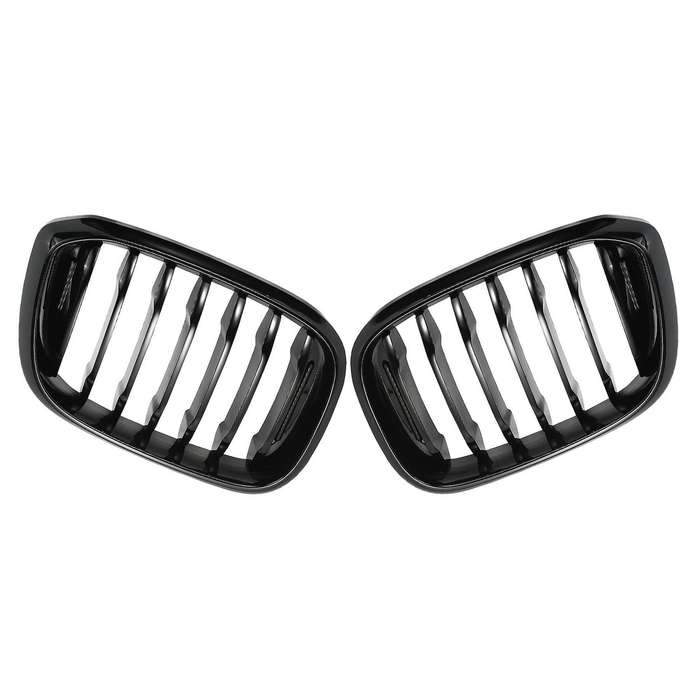 2Pcs Car Front Hood Kidney Grille Grill Mesh Glossy Black Racing Grills for X3 G01 X4 G02 2018 2019