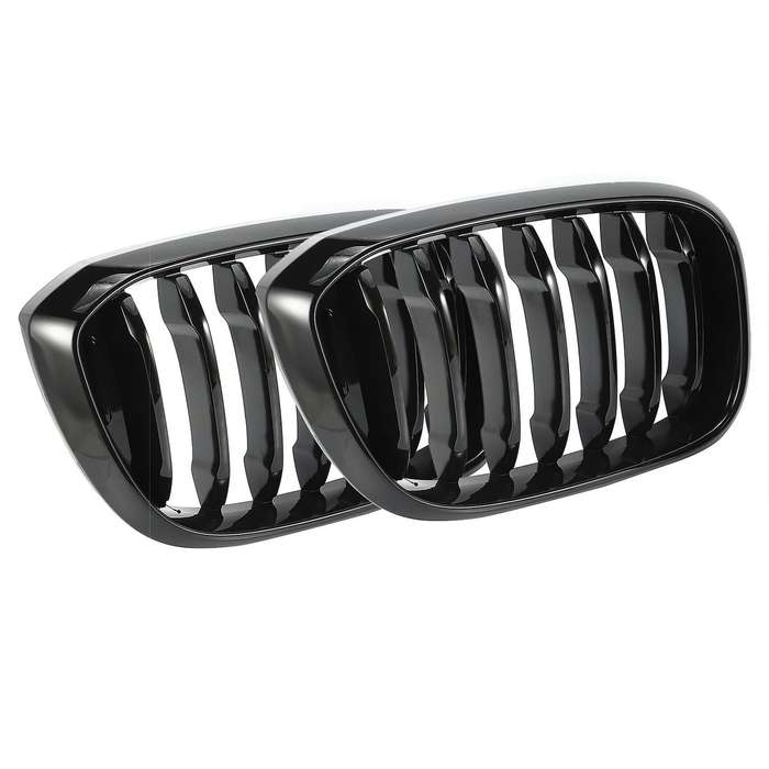 2Pcs Car Front Hood Kidney Grille Grill Mesh Glossy Black Racing Grills for X3 G01 X4 G02 2018 2019
