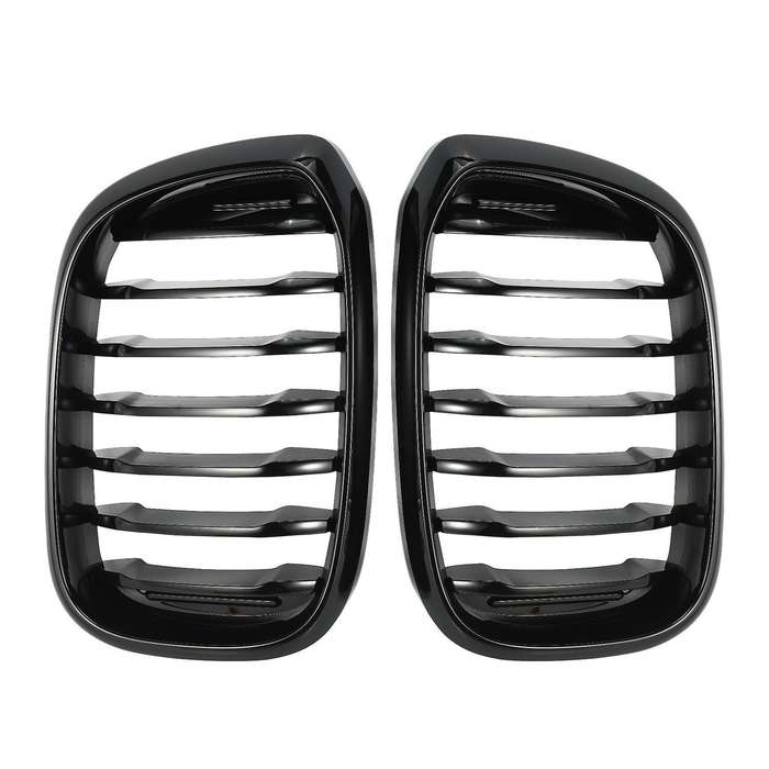 2Pcs Car Front Hood Kidney Grille Grill Mesh Glossy Black Racing Grills for X3 G01 X4 G02 2018 2019
