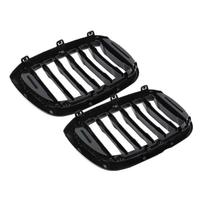 2Pcs Car Front Hood Kidney Grille Grill Mesh Glossy Black Racing Grills for X3 G01 X4 G02 2018 2019