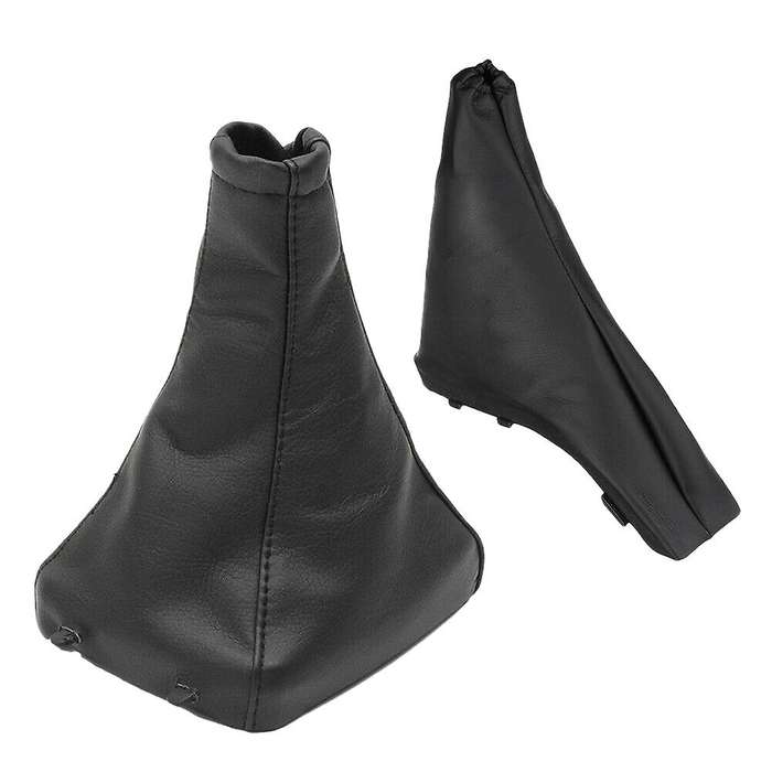 2Pcs Car Handbrake Shift Boot Gaiter Gaitor Pu Leather Black for Opel G Zafira a 1998-2004