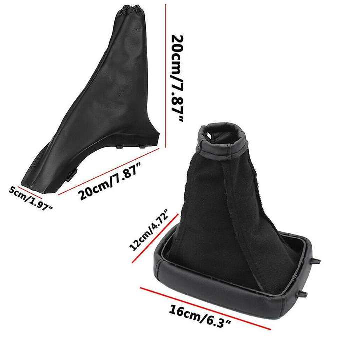2Pcs Car Handbrake Shift Boot Gaiter Gaitor Pu Leather Black for Opel G Zafira a 1998-2004