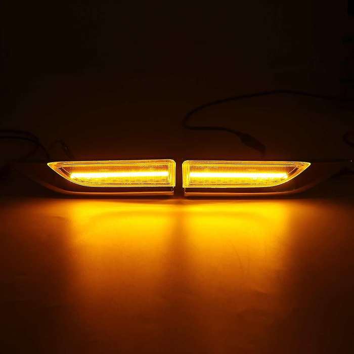 2Pcs Car LED Dynamic Side Marker Lights Turn Signal Light Blinker for Transporter T6 MK4 Smoked Blac