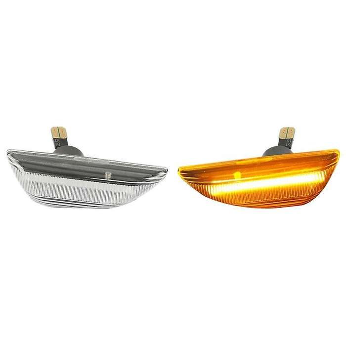 2Pcs Car LED Turn Signal Light Side Marker Blinker for Opel Mokka X for 13-19 Transparent