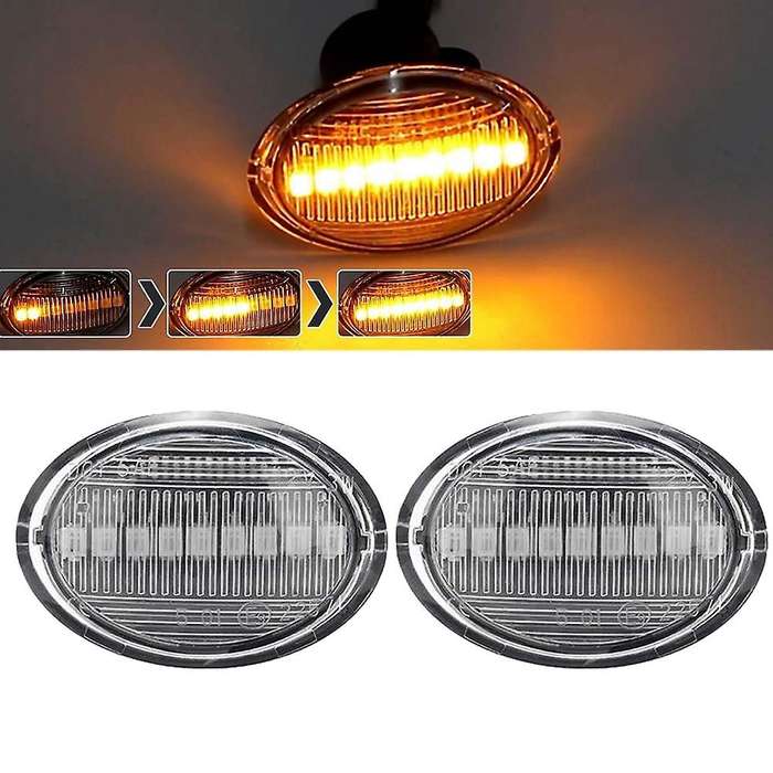 2Pcs Car LED Side Marker Lights Turn Signal Light Side Repeater Lamp for