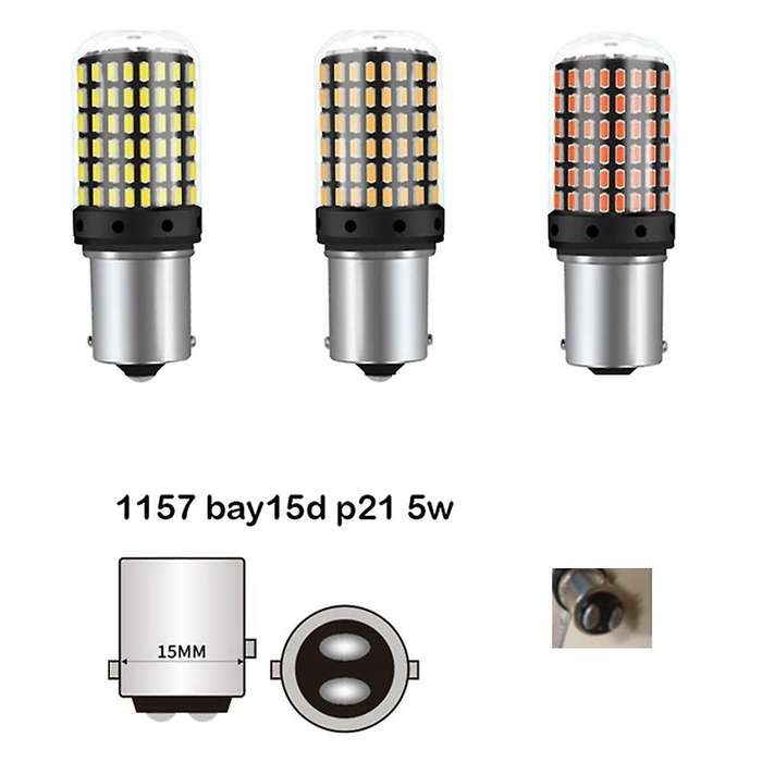 2Pcs Car P21-5W BAY15D 1157 LED Canbus Light 3014 144SMD Error Free Bulb Auto Turn Signal Brake Bulb