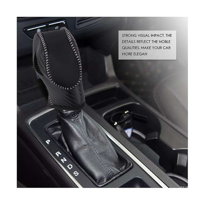 2pcs Car Pu Carbon Look White Gear Shift Knob Cover for Ecosport Escape / /c-max Energi Wagon /fies