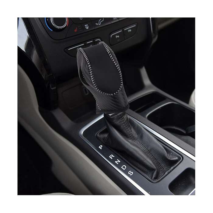 2pcs Car Pu Carbon Look White Gear Shift Knob Cover for Ecosport Escape / /c-max Energi Wagon /fies