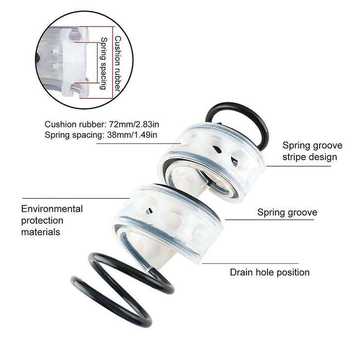 2Pcs Car Spring Bumper Power Auto-Buffers Cushion Spring Suspension Rubber Buffer for All Cars 22mm
