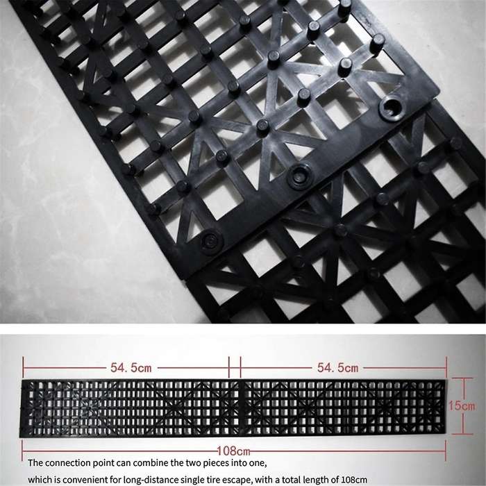2pcs Car Snow Mud Off Plate Tire Traction Foldable Skid Plate Nonslip Mat Sand Snow Chain Wheel Ant
