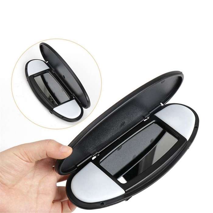 2Pcs Car Sun Visor Vanity Mirror Cover Black for R55 R56 R60 2007-2015 51167361833 51167361834