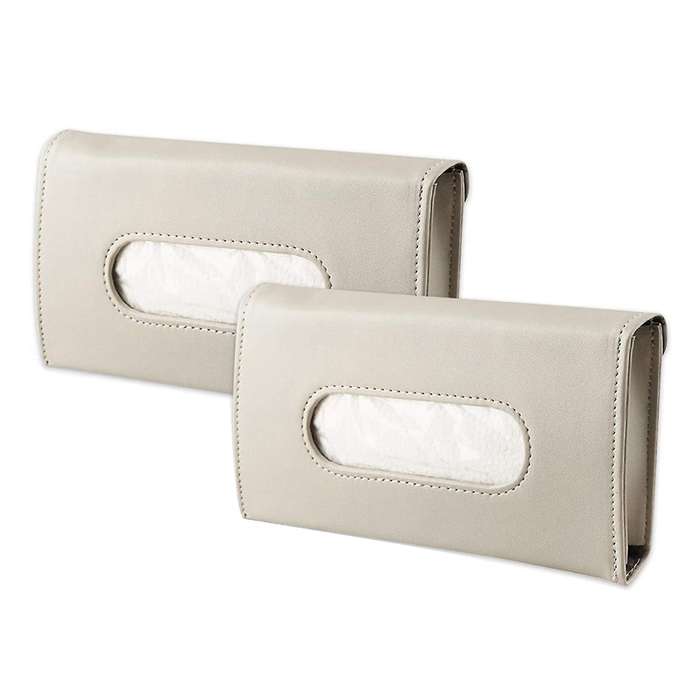 2PCS Car Tissue Holder Visor Napkin Case Leather Vehicle Backseat Door Hanging Towel Paper Tissues B