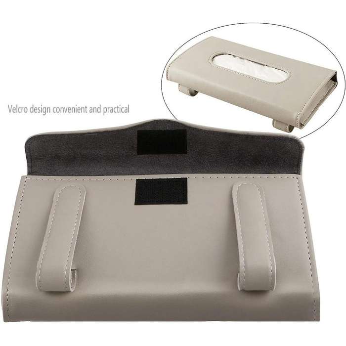 2PCS Car Tissue Holder Visor Napkin Case Leather Vehicle Backseat Door Hanging Towel Paper Tissues B
