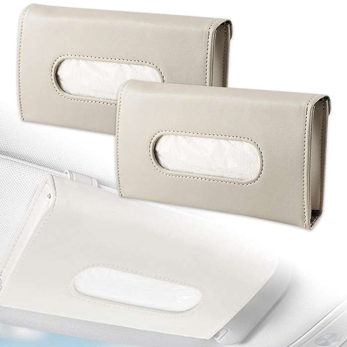 2PCS Car Tissue Holder Visor Napkin Case Leather Vehicle Backseat Door Hanging Towel Paper Tissues B