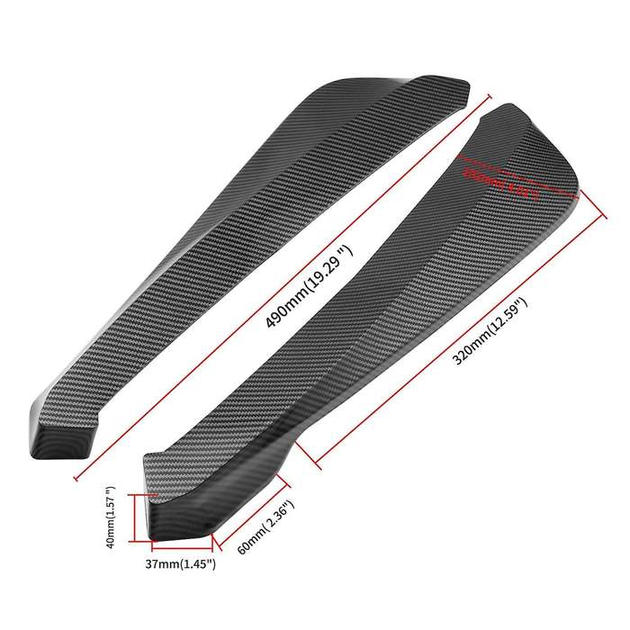 2Pcs Car Universal Fin Carbon Fiber Rear Spoiler Car Modification Rear Spoiler Modified Shovel