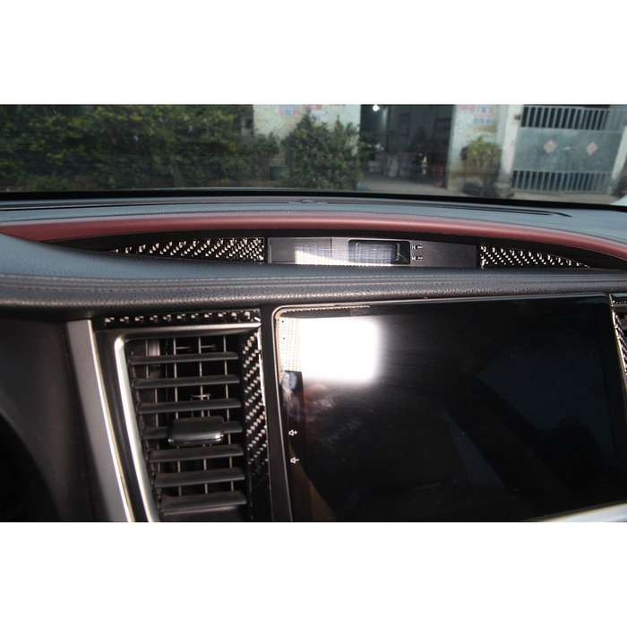 2Pcs Carbon Fiber ABS Central Control Display Screen Trim Decoration Stickers for 2015-2018