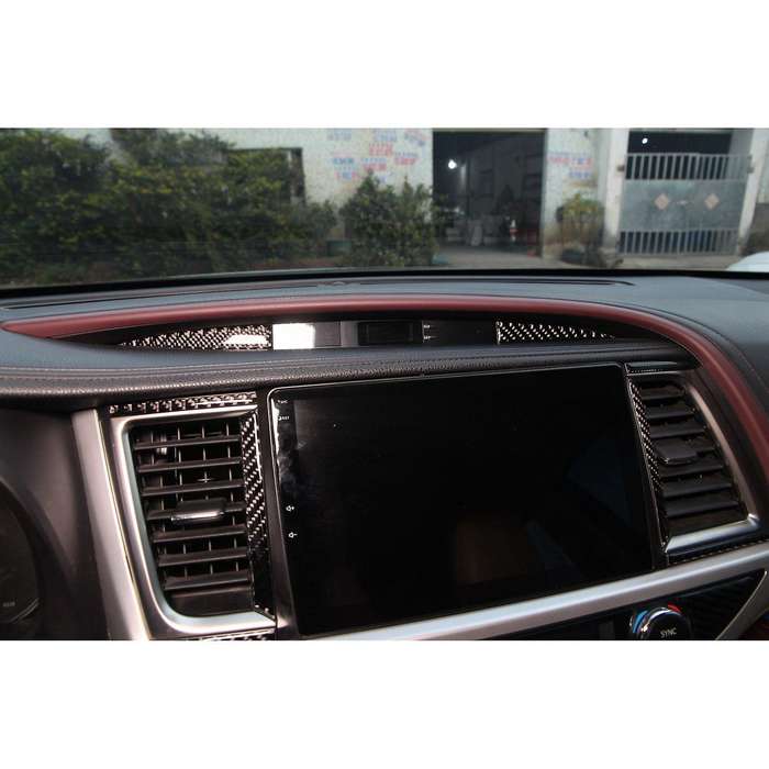 2Pcs Carbon Fiber ABS Central Control Display Screen Trim Decoration Stickers for 2015-2018