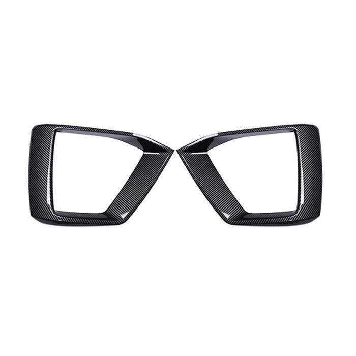 2pcs Carbon Fiber Car Front Bumper Fog Light Lamp Black Trim Cover Frame Lid Cap Hood for A5 S5 2020