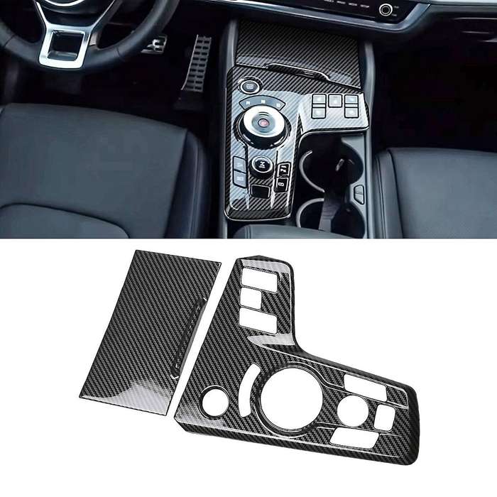 2Pcs Carbon Fiber Car Center Console Shift Panel Cover Frame Sticker Trim for NQ5 2022