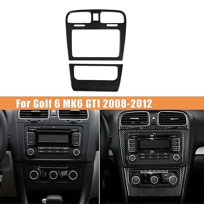 2Pcs Carbon Fiber Center Vent Radio A/C Console Panel Cover for Golf 6 MK6 2008-2012 Decoration Acce