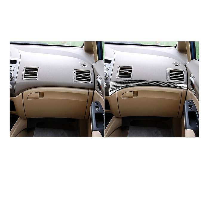 2pcs Carbon Fiber Passenger Dashboard Cover Trim for 8th 2006-2011