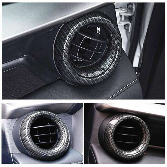 2Pcs Carbon Fiber Interior Vent Outlet Ring Cover Trim for 2016-2018