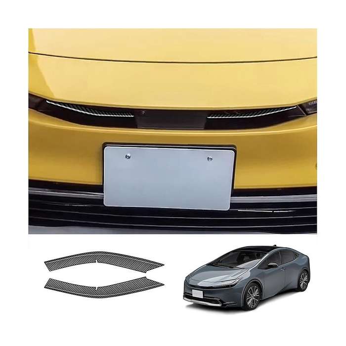 2pcs Carbon Fiber Front Bumper Upper Grill Moulding Cover Trim for Prius 60 Series 2022-2023