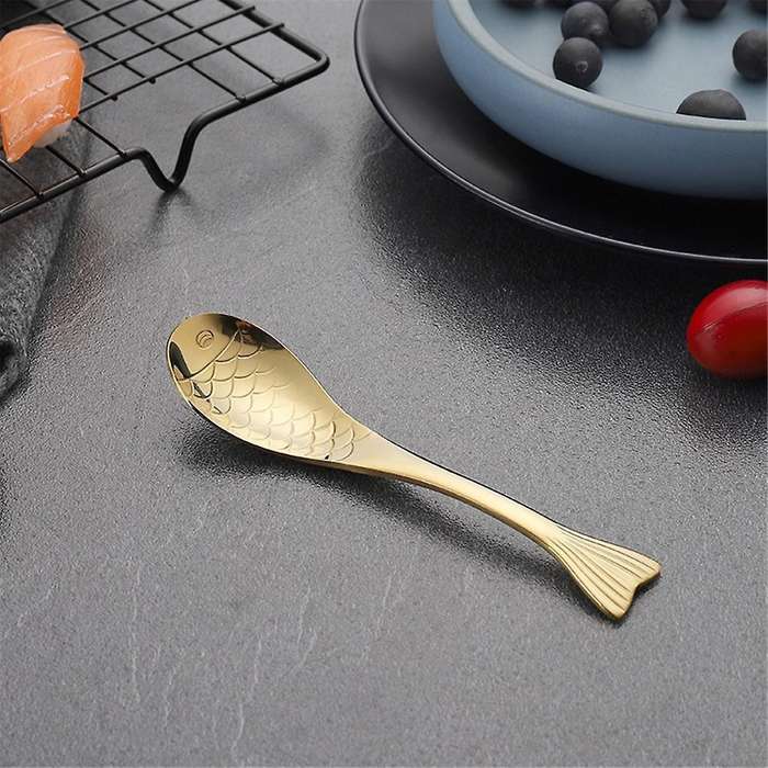 2pcs Cartoon Fish Spoon Cutlery Mini Stirring Spoons Coffee Stirring Spoon Mini Coffee Spoons Kitche
