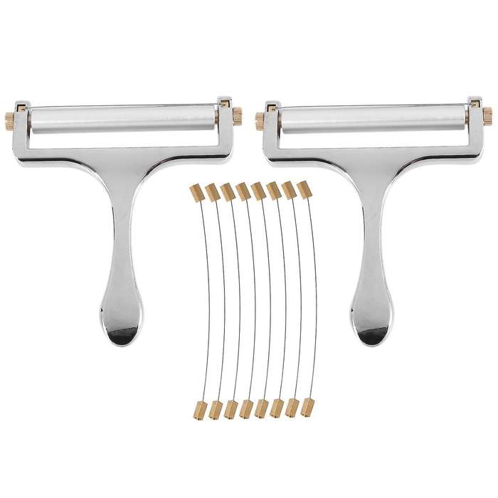 2pcs Cheese Slicer Adjustable Thickness Stainless Steel Cheese Slicer Grater Butter and Cheese Grat