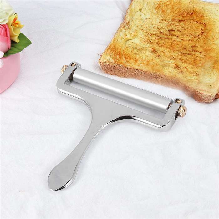 2pcs Cheese Slicer Adjustable Thickness Stainless Steel Cheese Slicer Grater Butter and Cheese Grat
