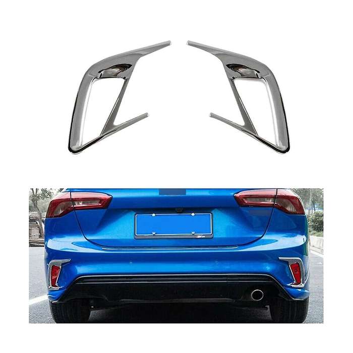 2pcs Chrome Rear Fog Light Lamp Frame Cover Trim for Focus Mk4 Sedan 2019-2020