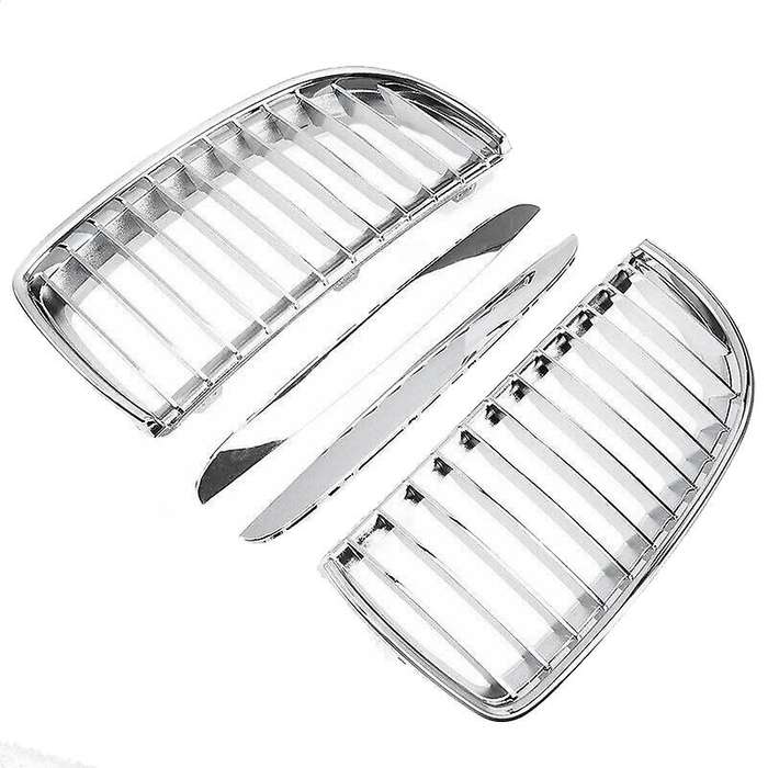2Pcs Chrome Front Bumper Kidney Grill Grille for E90 E91 320I-335I 4DR Sedan Wagon 2005-2008