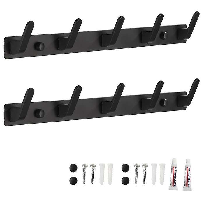 2Pcs Coat Hooks for Wall and Door Stable Coat Rack Rail Wall Coat Rack Towel Hook for Bathroom Kitch