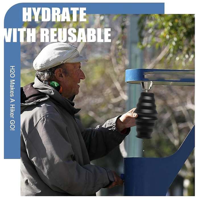 2PCS Collapsible Water Bottles 17 Oz Free Leak Proof Foldable Silicone Bottle with Anti-Collapse Ri