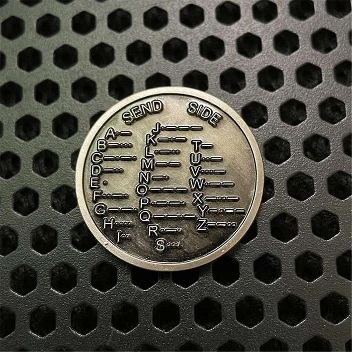 2Pcs CW Training Coin CW Morse Code Commemorative Coins Morse Code Training Coin for Novice Radio En