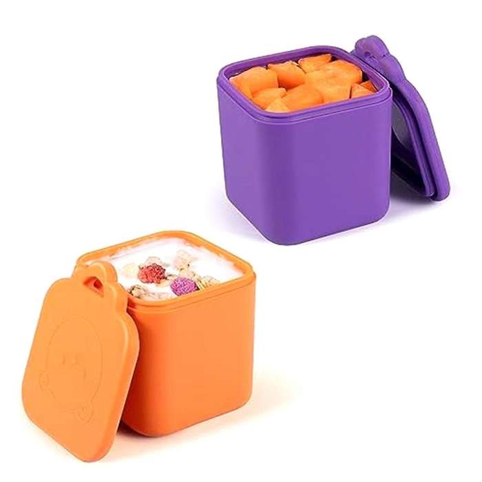 2PCS Dips Containers Fits Most Bento Lunch Box to Go, Leakproof Salad Dressing Container Fits Lunch