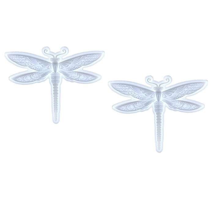 2PCS Dragonfly Silicone Mold Large Epoxy Resin Dragonfly Shape Molds 3D Unique Animal Pendant Wall H